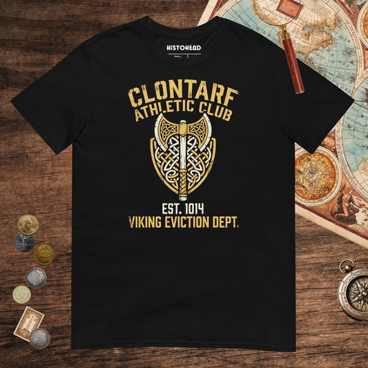 Black Clontarf Athletic Club Tee - history buff gift by HistoHead