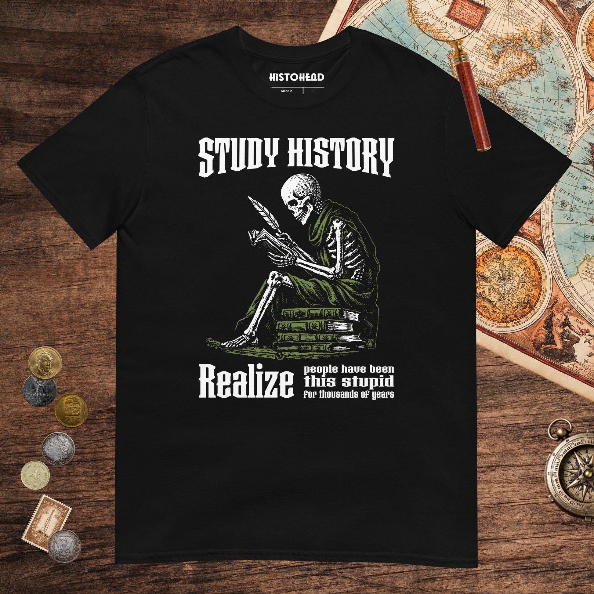Black Study History Tee - history buff gift by HistoHead