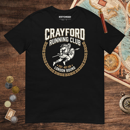 Black Crayford Running Club Tee - history buff gift by HistoHead