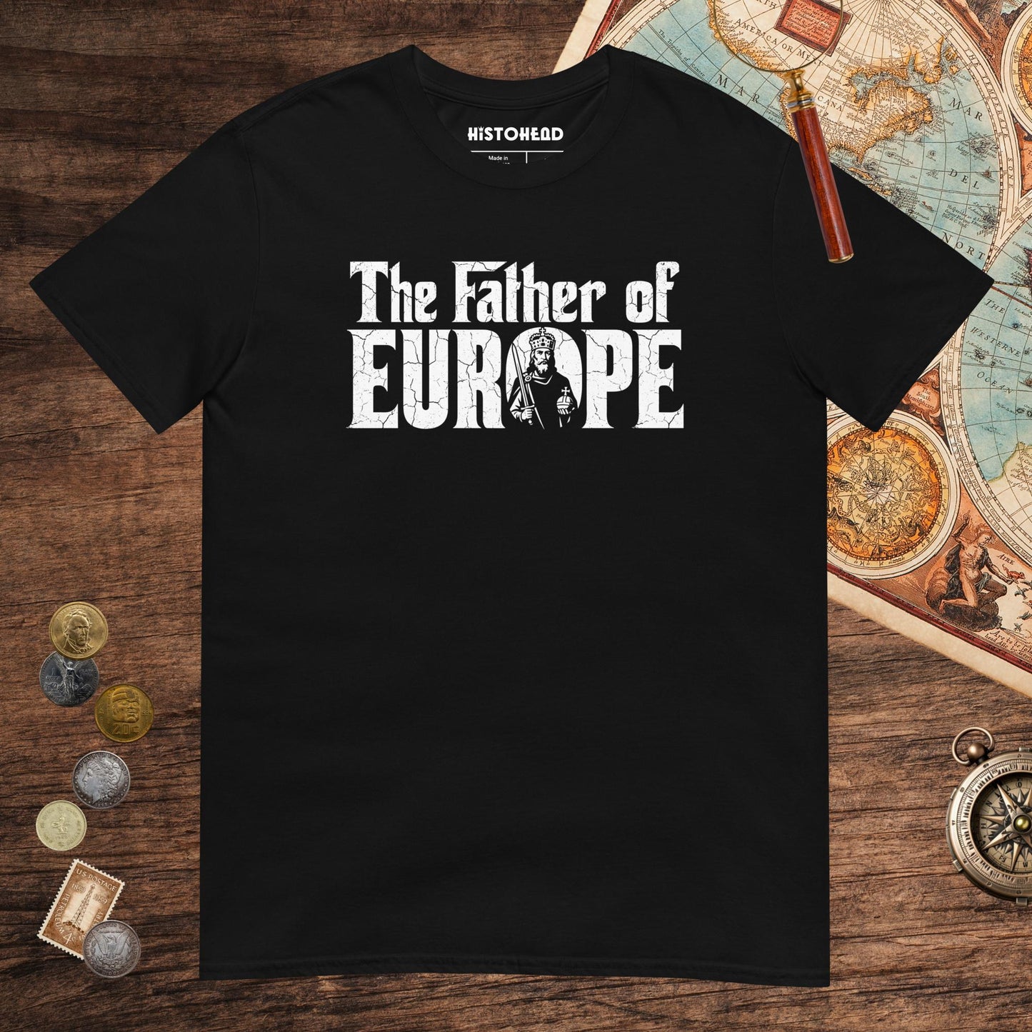 Black Charlemagne The Father of Europe Tee - history buff gift by HistoHead