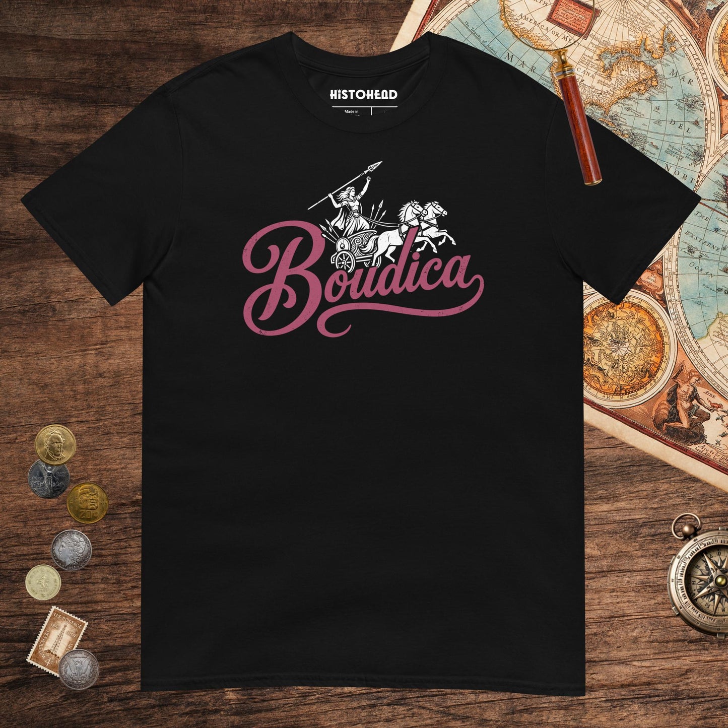 Black Boudica Tee - history buff gift by HistoHead