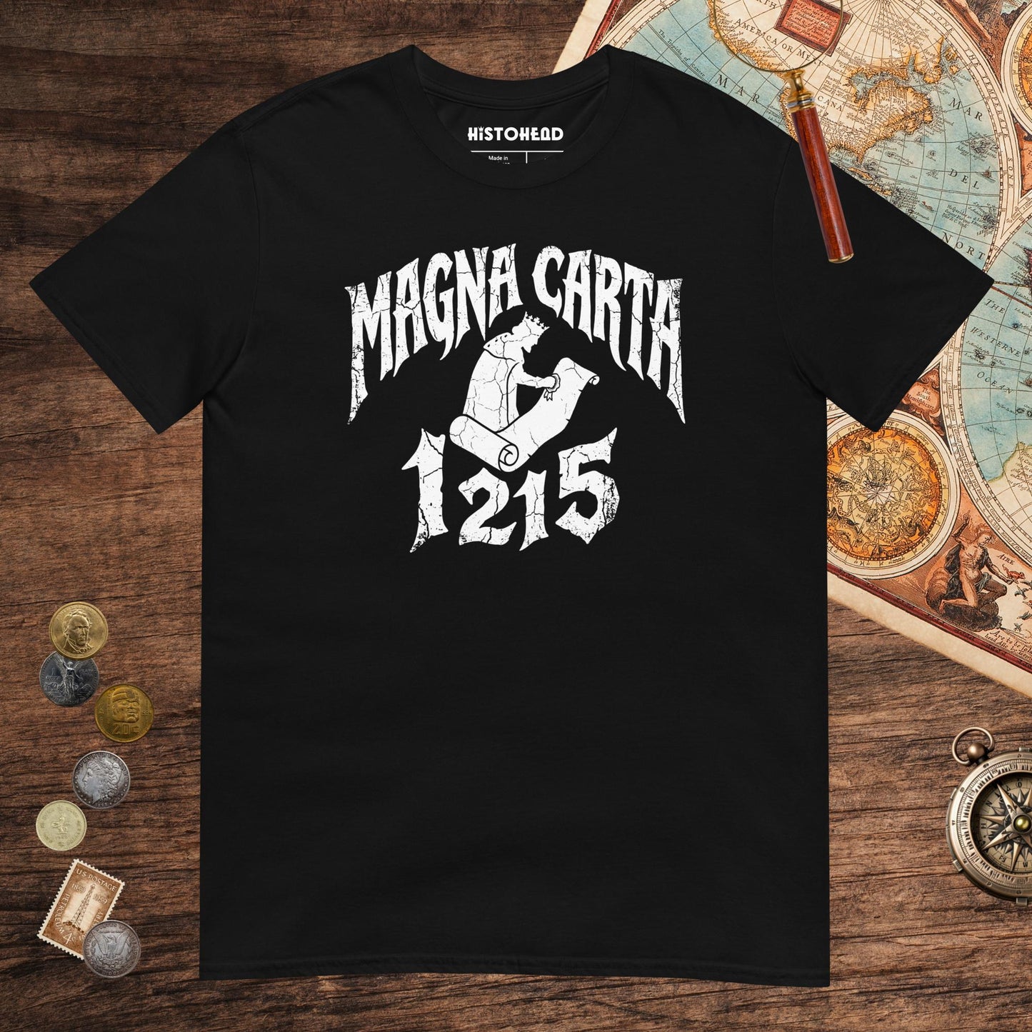 Black Magna Carta 1215 Tee - history buff gift by HistoHead