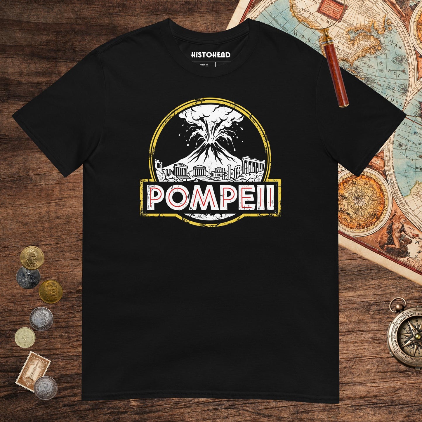 Black Pompeii Tee - history buff gift by HistoHead