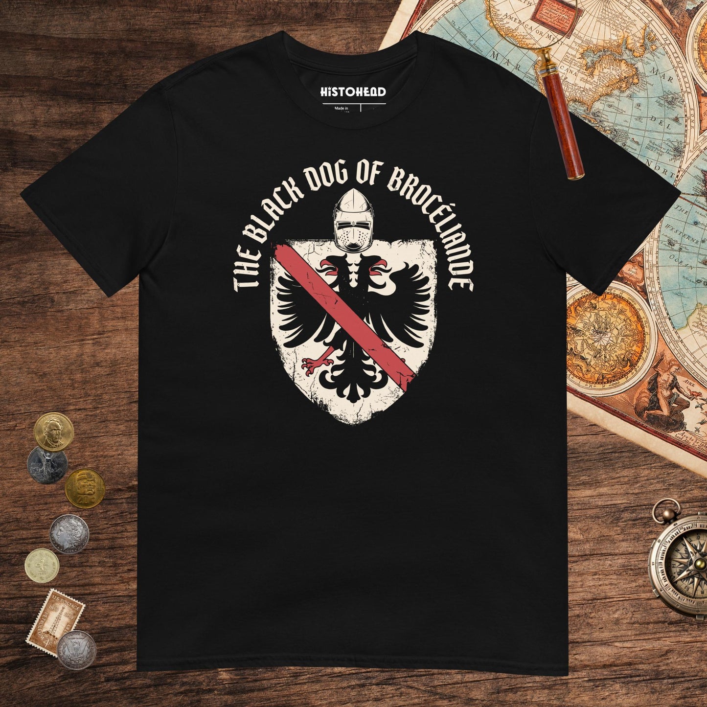 Black Du Guesclin The Black Dog of Brocéliande Tee - history buff gift by HistoHead
