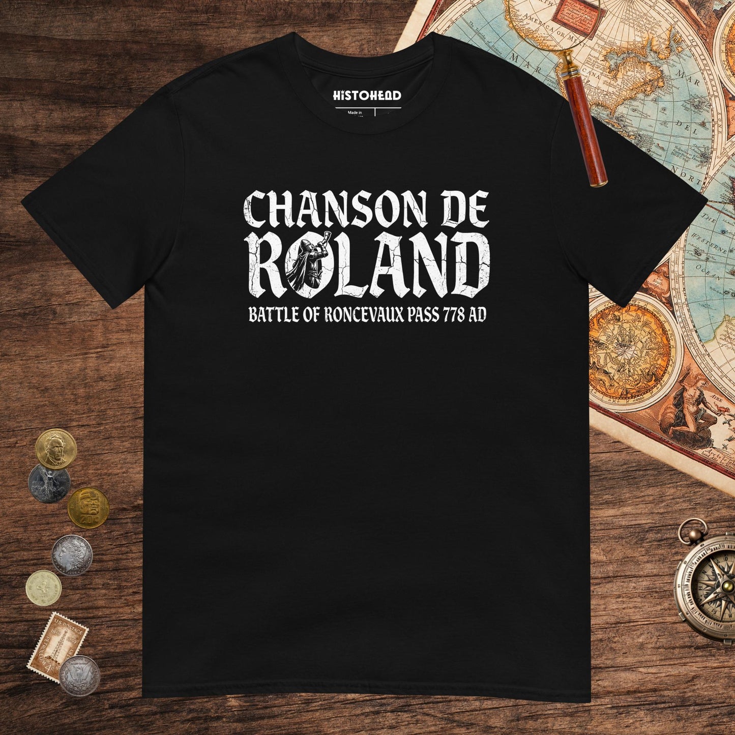 Black Chanson de Roland Battle of Roncevaux Tee - history buff gift by HistoHead