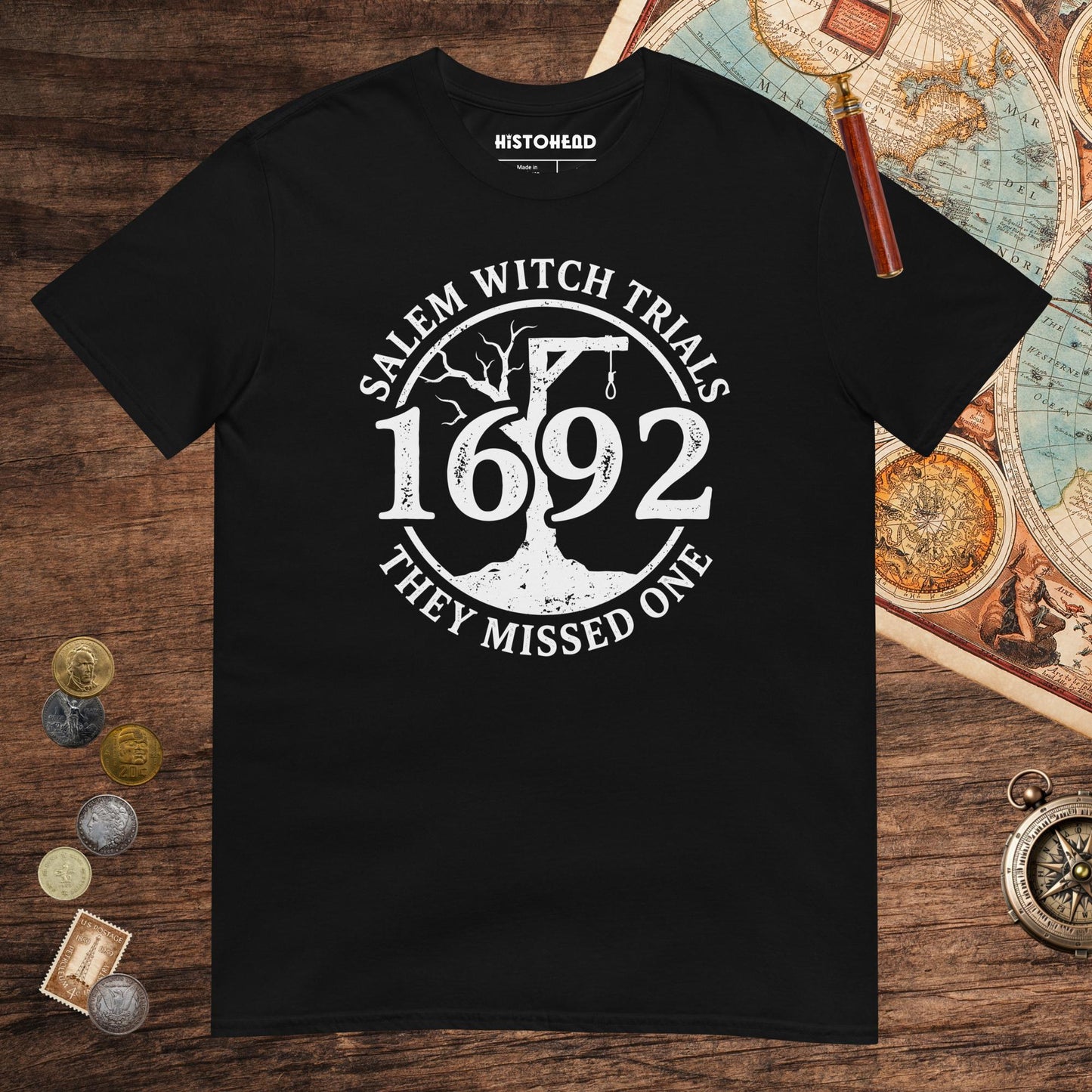Black Salem Witch Trials They Missed One Tee - history buff gift by HistoHead