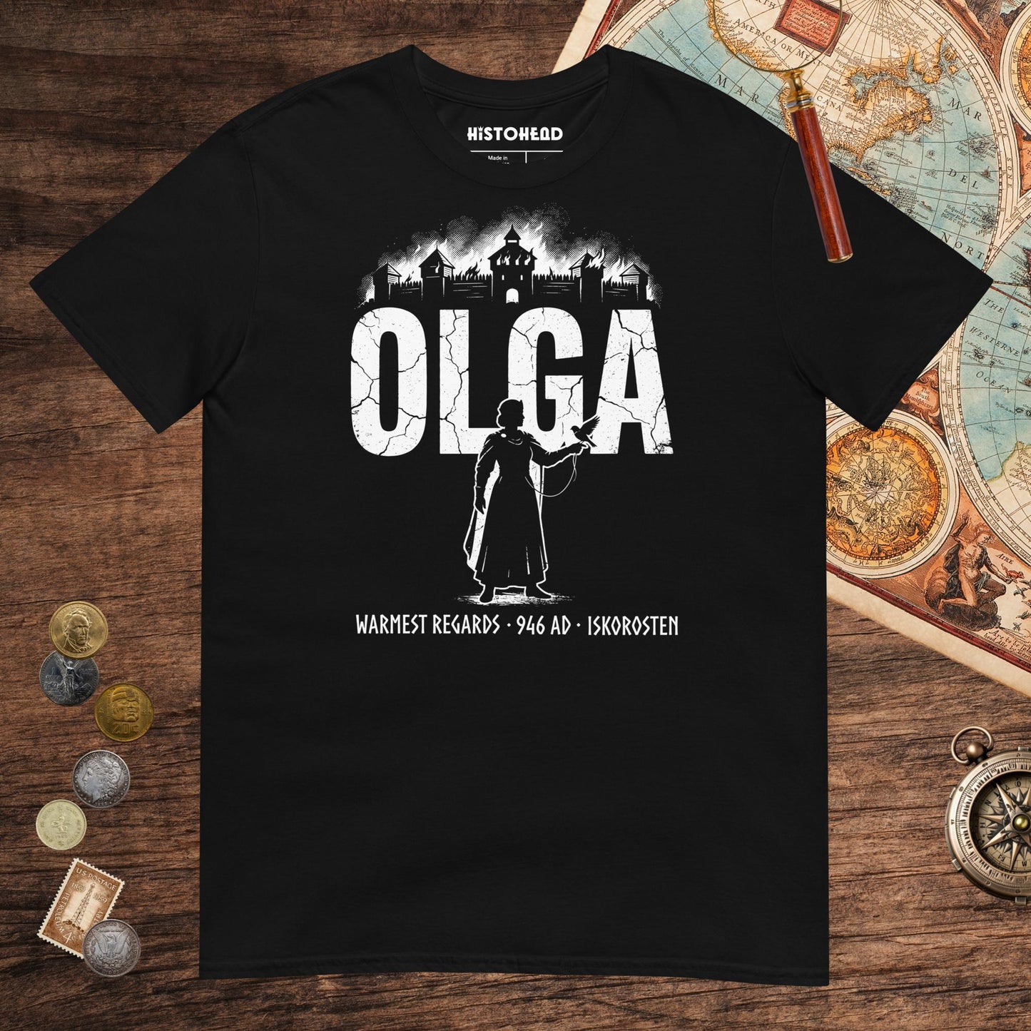 Black Olga of Kiev Warmest Regards Tee - history buff gift by HistoHead