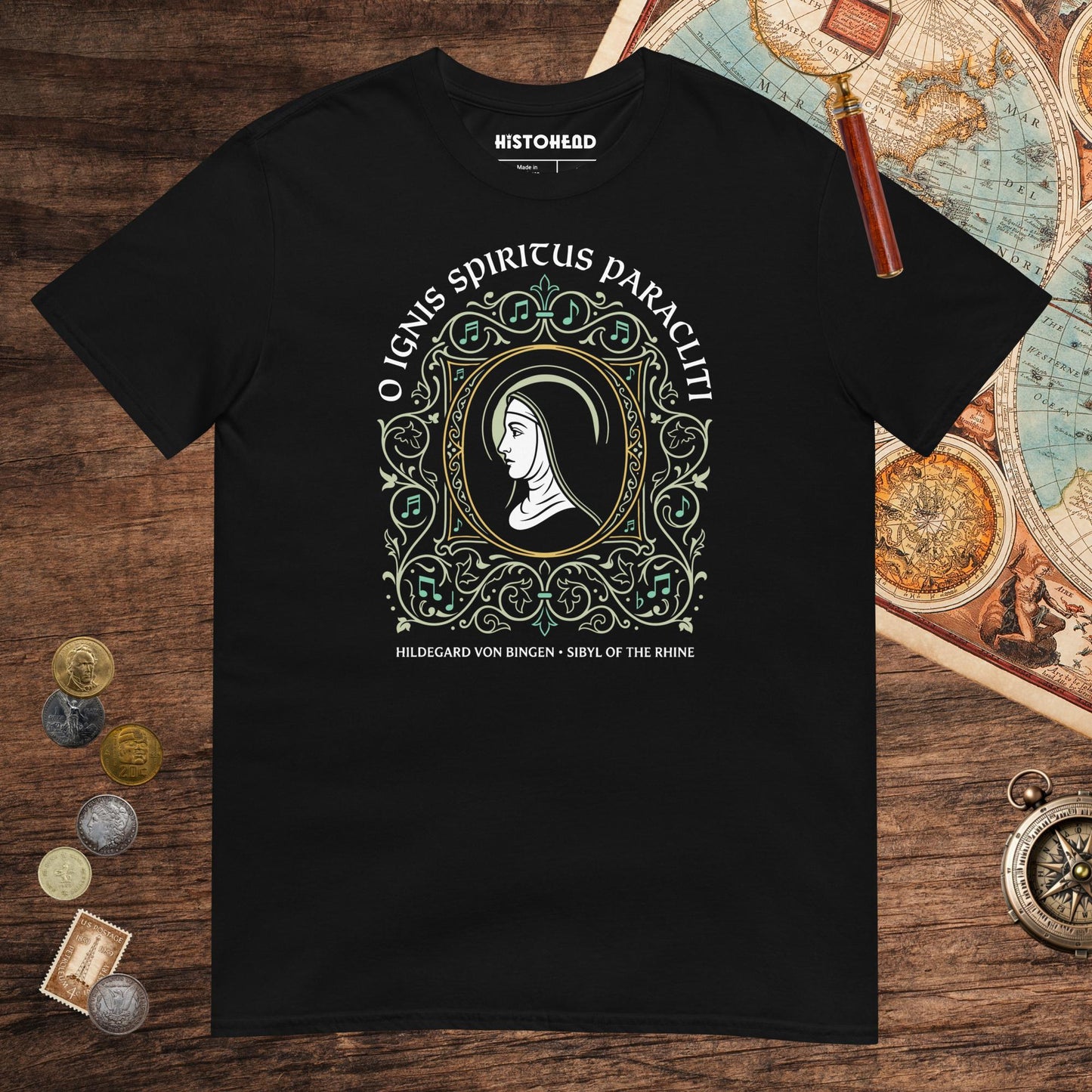 Black Hildegard von Bingen Tee - history buff gift by HistoHead