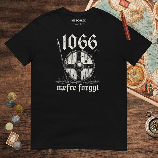 Black 1066 Never Forget in Old English Tee - history buff gift by HistoHead