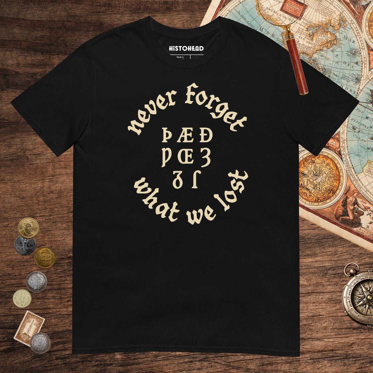 Black Never Forget Lost Letters Tee - history buff gift by HistoHead
