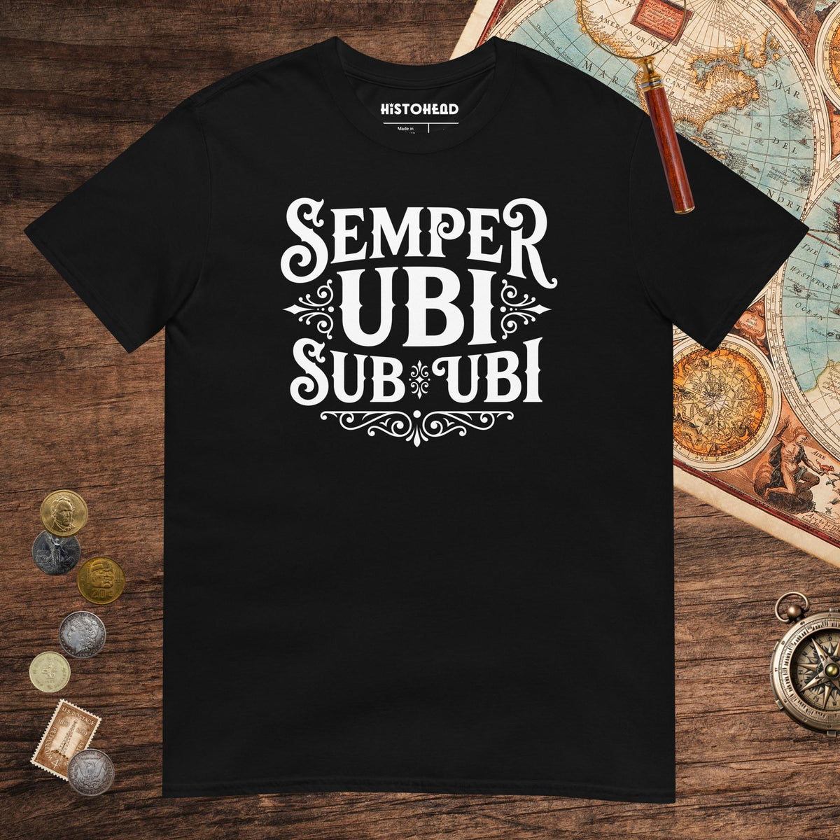 Black Latin Pun Semper Ubi Sub Ubi Tee - history buff gift by HistoHead