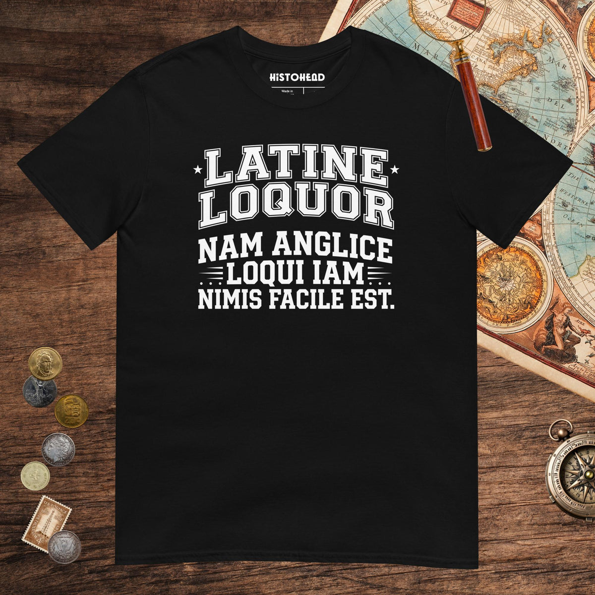 Black I Speak Latin Because English Is Too Easy Now Tee - history buff gift by HistoHead