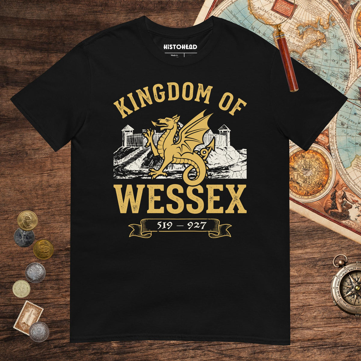 Black Kingdom of Wessex Tee - history buff gift by HistoHead