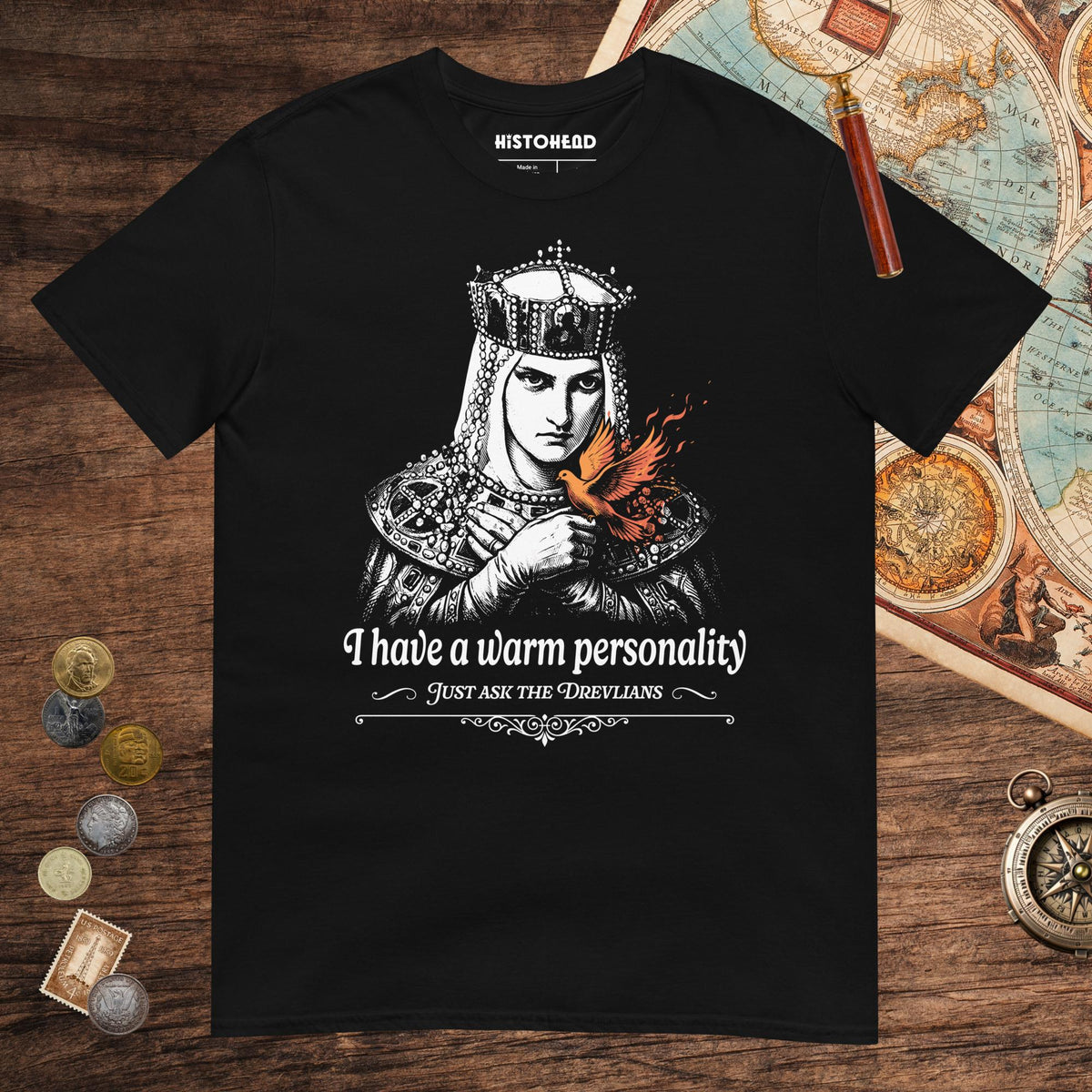 Black Olga of Kiev I Have a Warm Personality Tee - history buff gift by HistoHead