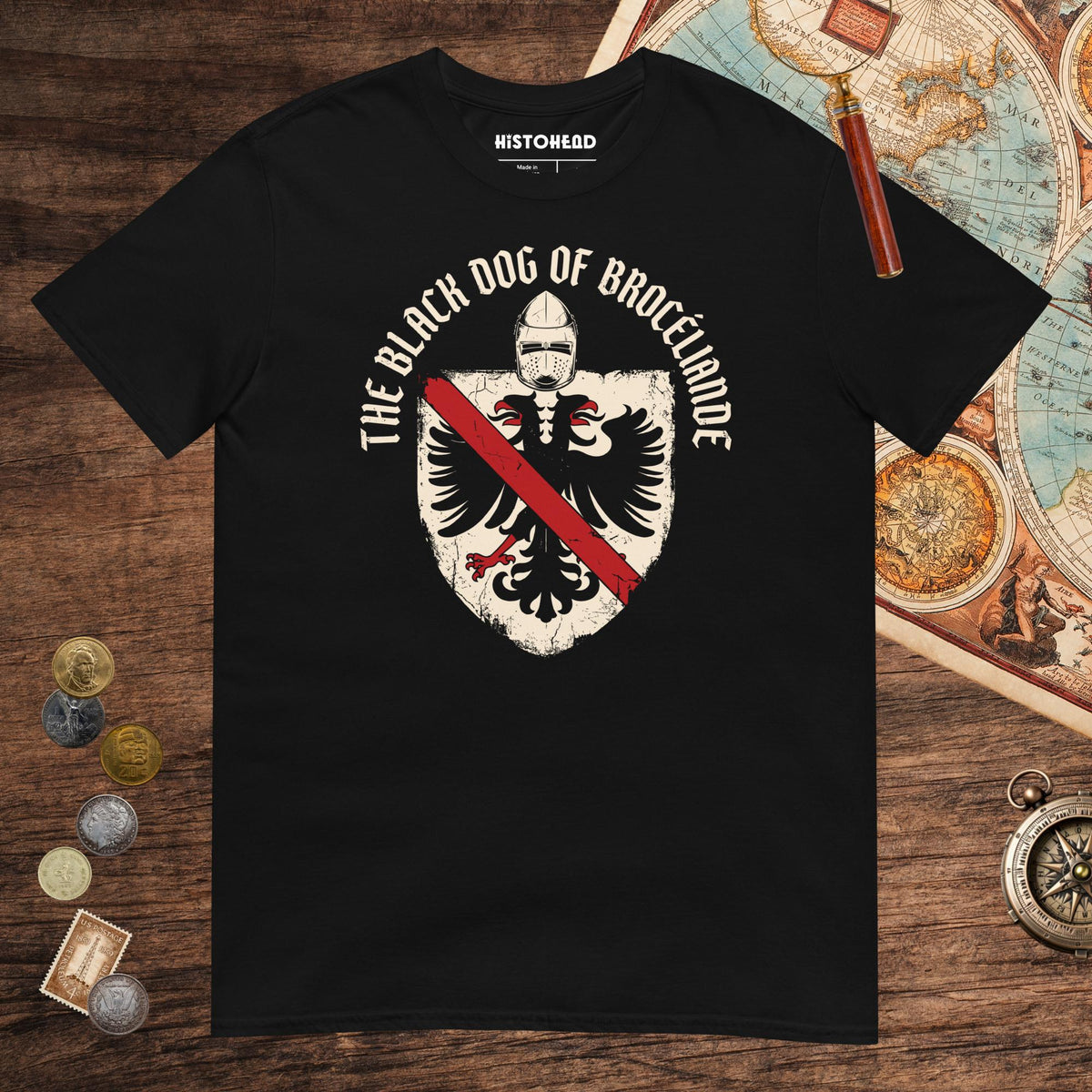 Black Du Guesclin The Black Dog of Brocéliande Tee - history buff gift by HistoHead