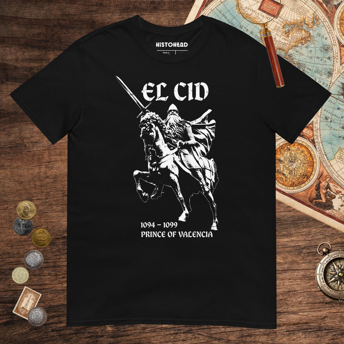 Black El Cid Prince of Valencia Tee - history buff gift by HistoHead