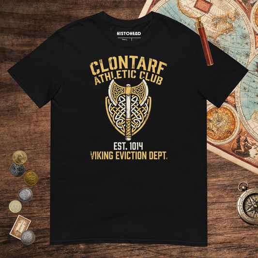 Black Clontarf Athletic Club Tee - history buff gift by HistoHead