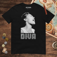 Black Billie Holiday Diva Tee - history buff gift by HistoHead