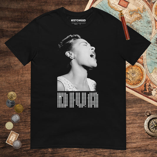 Black Billie Holiday Diva Tee - history buff gift by HistoHead
