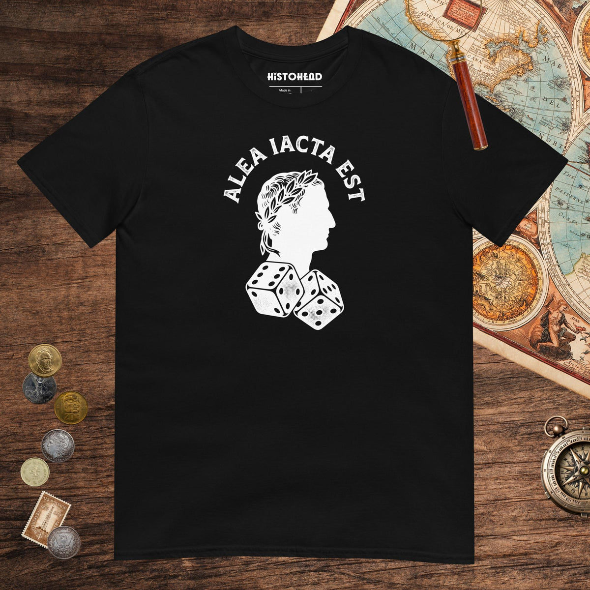 Black Alea Iacta Est Caesar Quote Tee - history buff gift by HistoHead