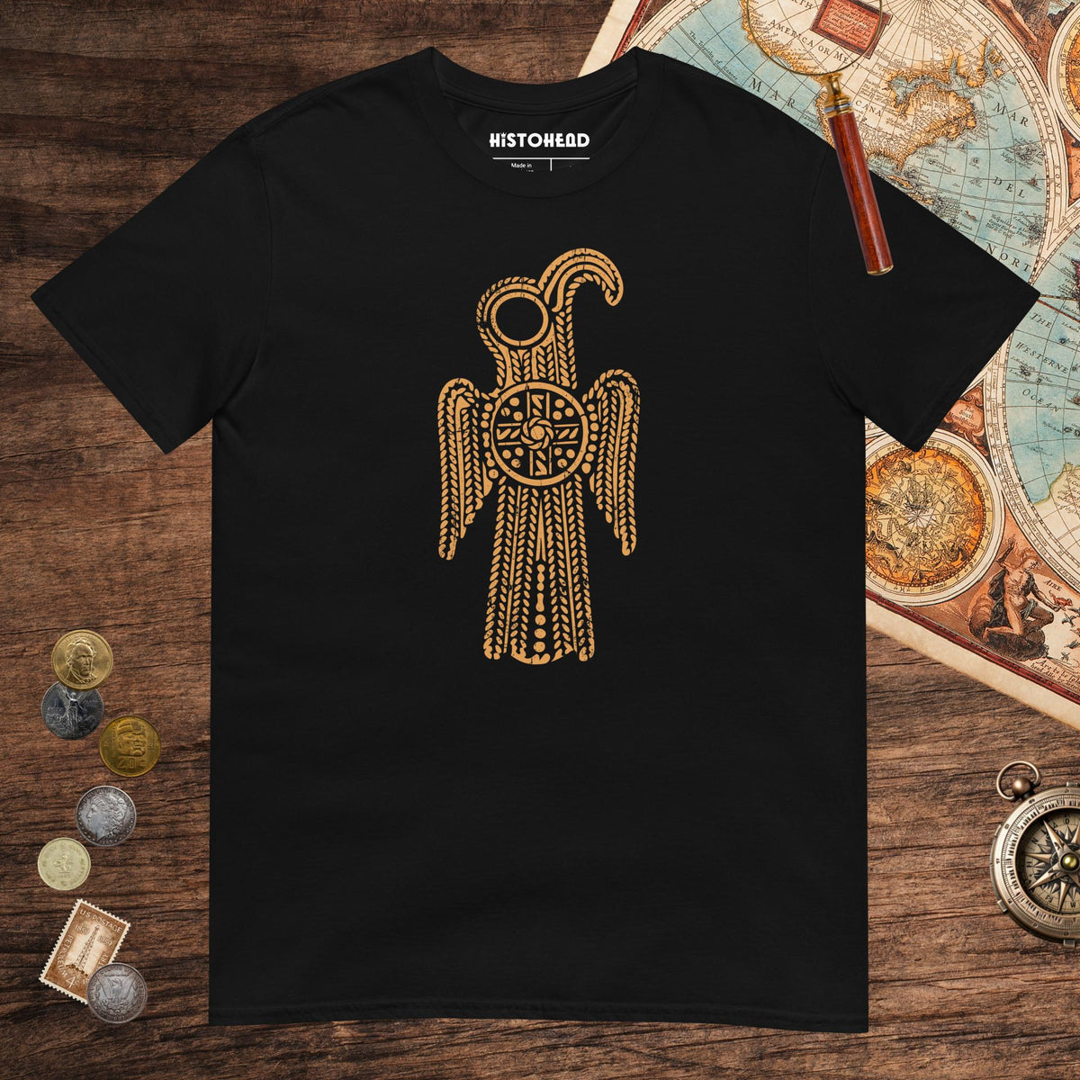 Black Anglo-Saxon Eagle Tee - history buff gift by HistoHead