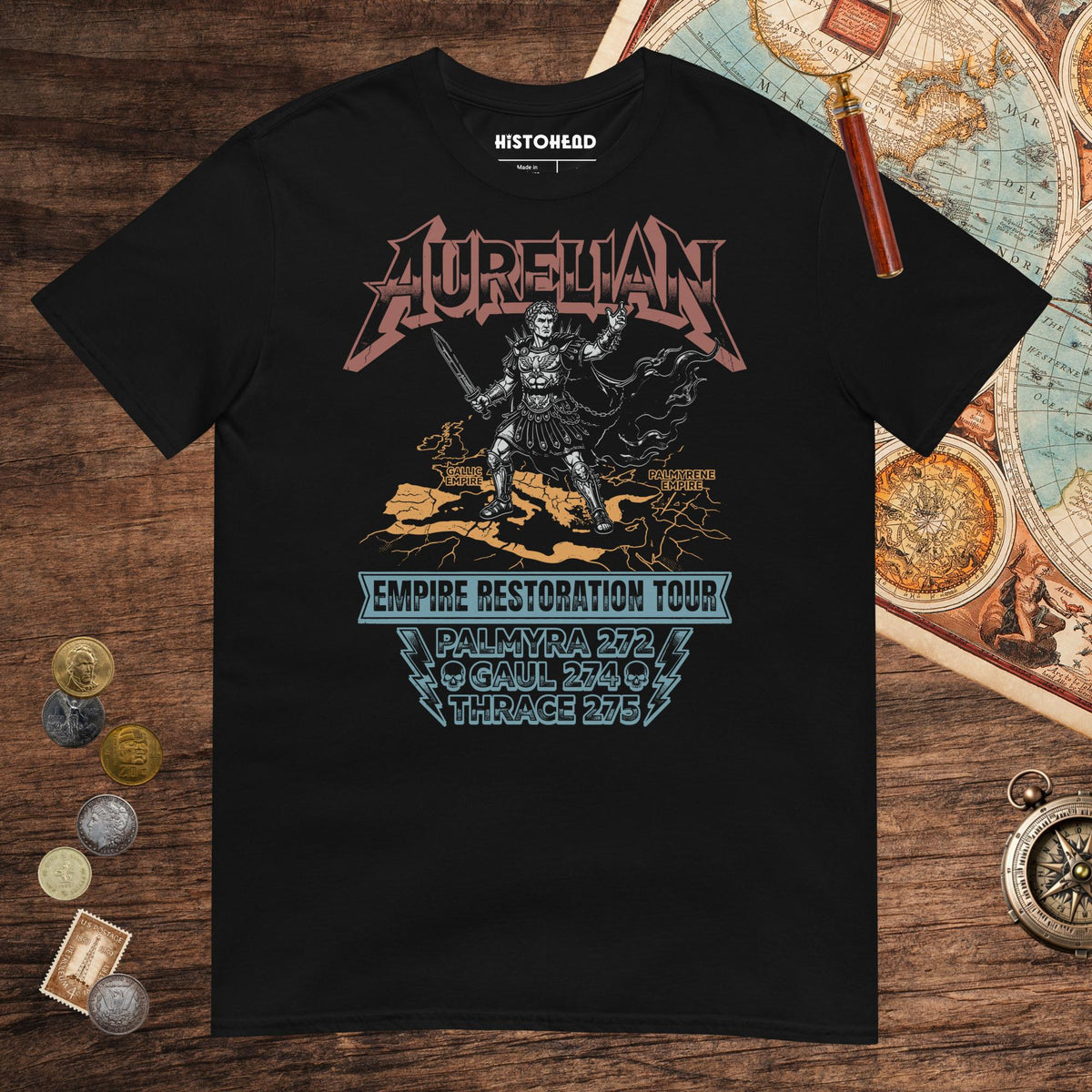 Black Aurelian Empire Restoration Tour Tee - history buff gift by HistoHead