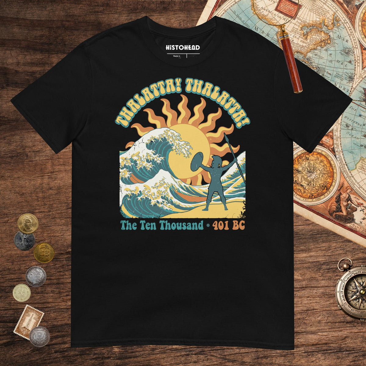 Black Thalatta Thalatta Tee - history buff gift by HistoHead