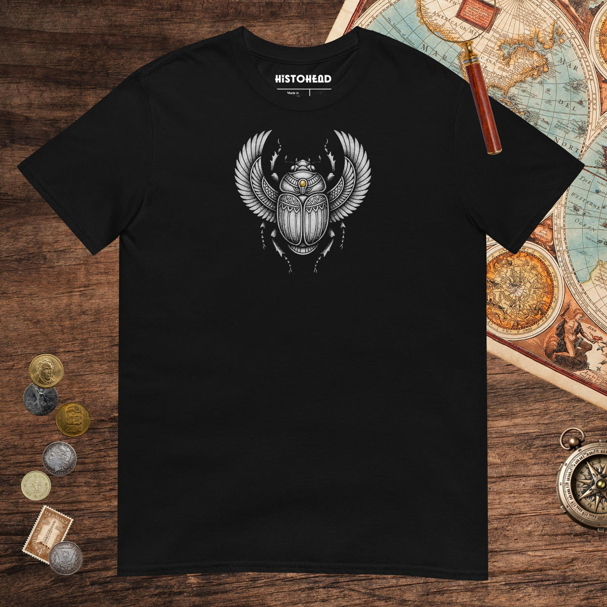 Black Khepri God of Rebirth Tee - history buff gift by HistoHead