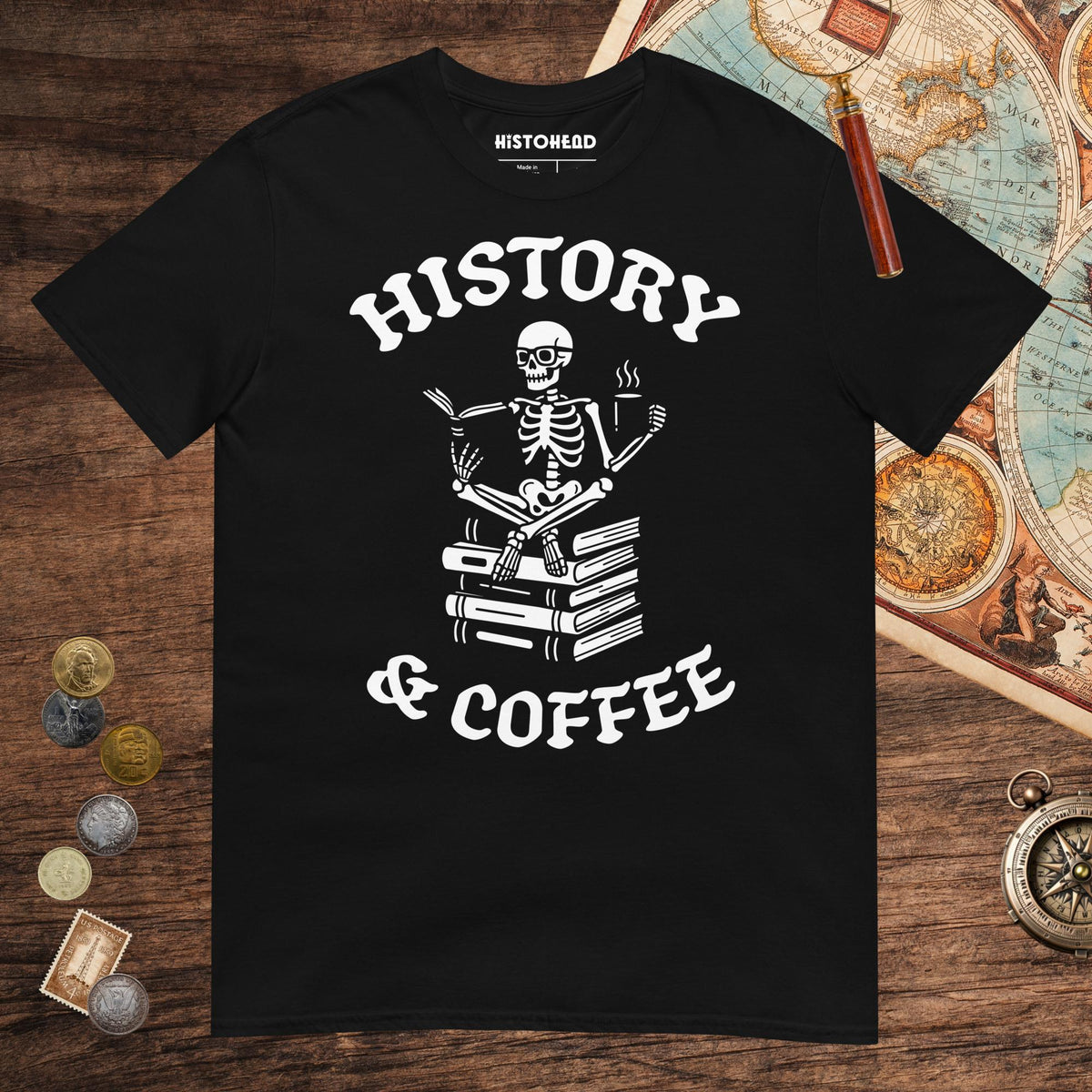 Black History & Coffee Tee - history buff gift by HistoHead