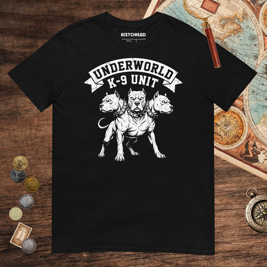 Black Cerberus Underworld K-9 Unit Tee - history buff gift by HistoHead