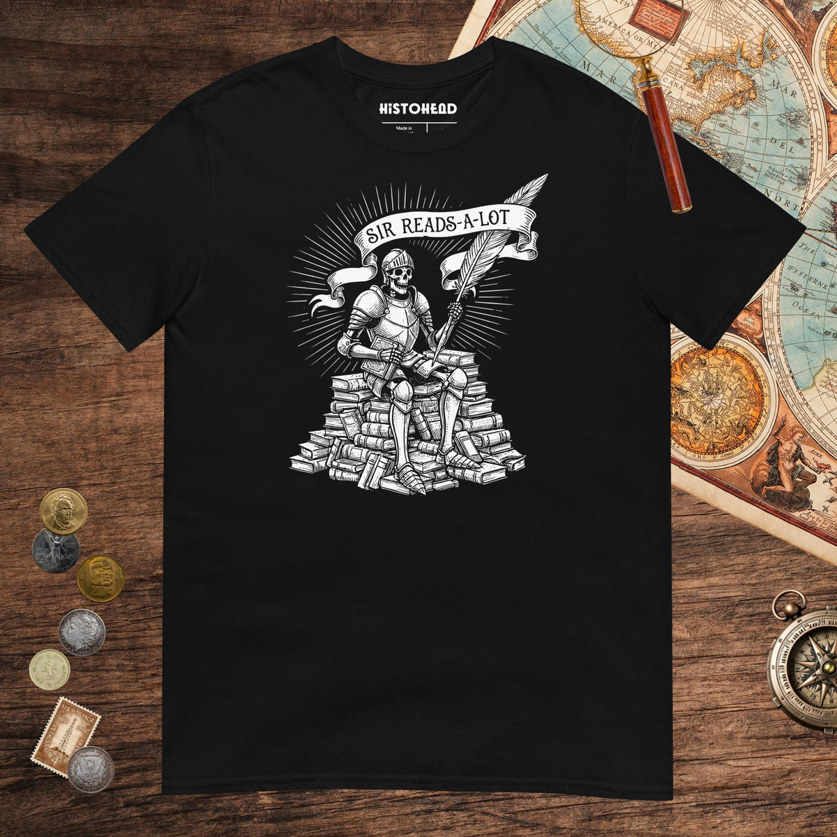 Black Sir Reads-A-Lot Tee - history buff gift by HistoHead