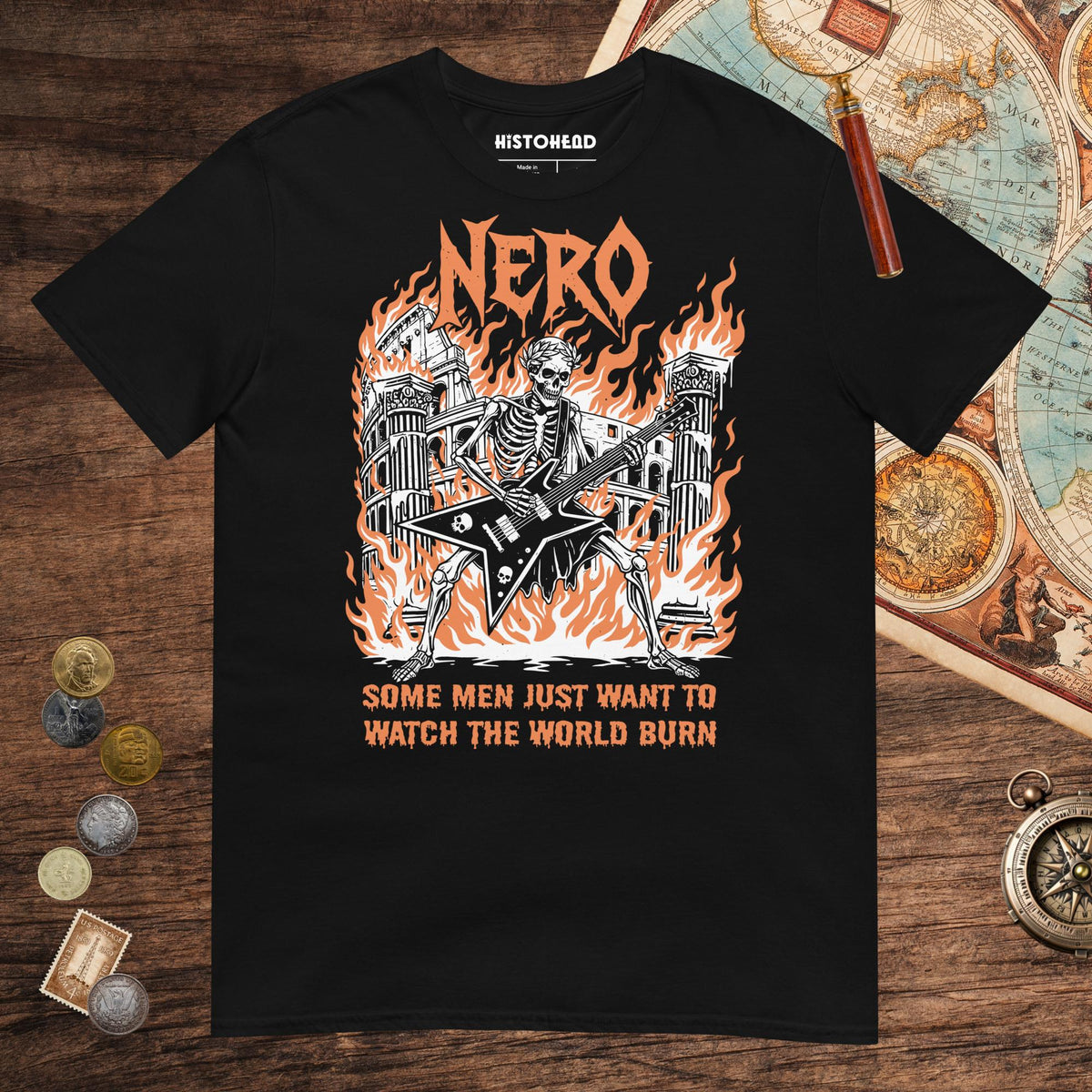 Black Nero Watch the World Burn Tee - history buff gift by HistoHead