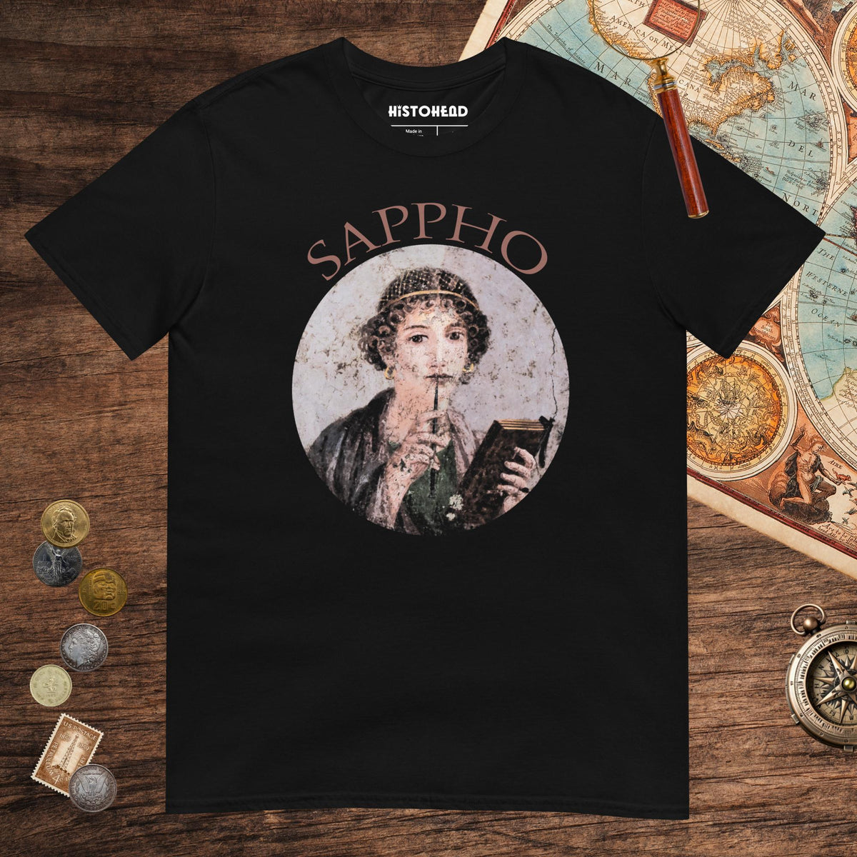 Black Sappho Tee - history buff gift by HistoHead