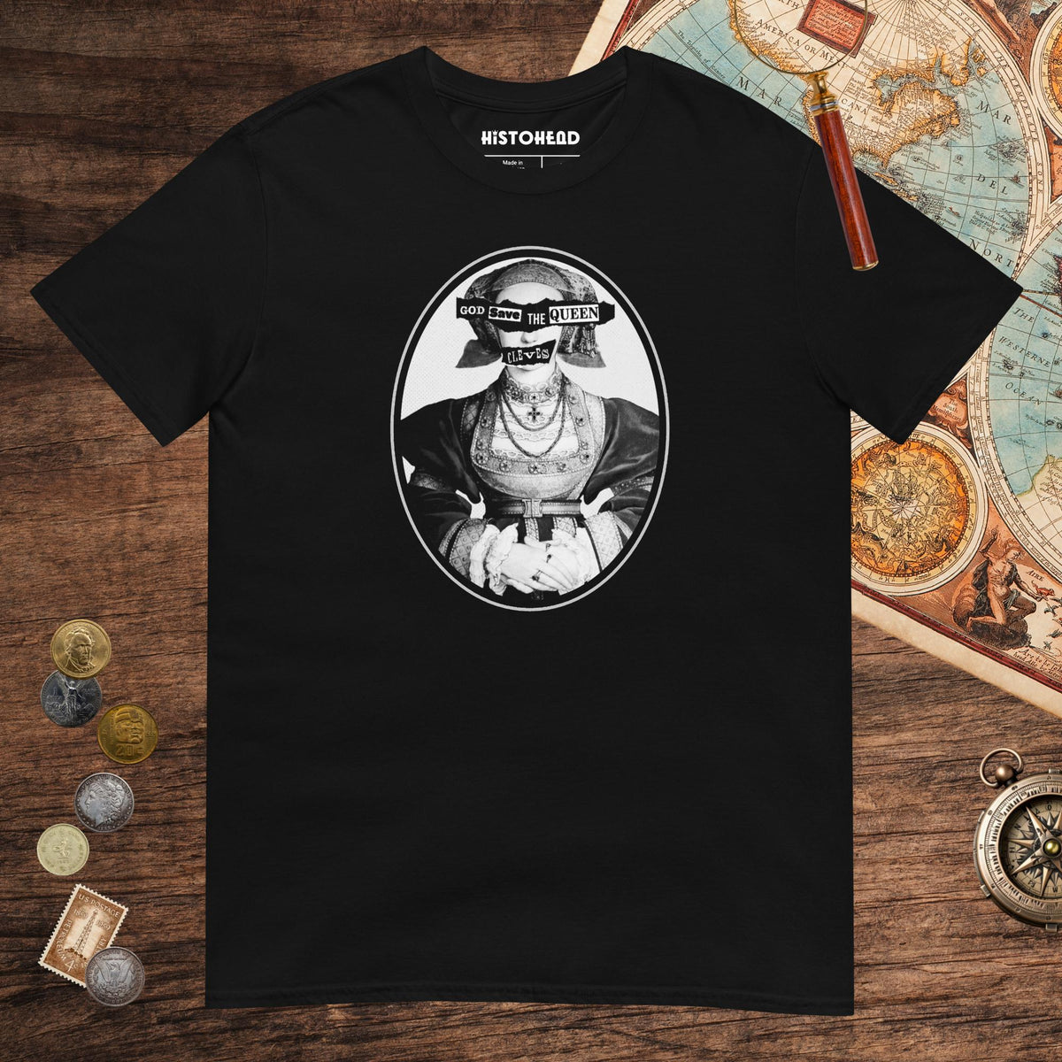 Black God Save the Queen Anne of Cleves Tee - history buff gift by HistoHead