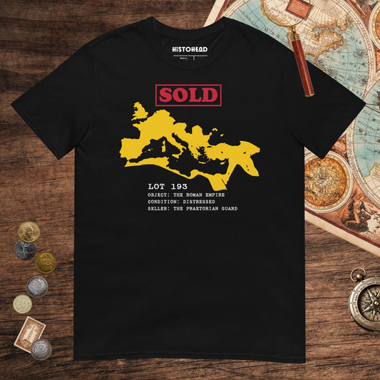 Black Auction of the Roman Empire Tee - history buff gift by HistoHead