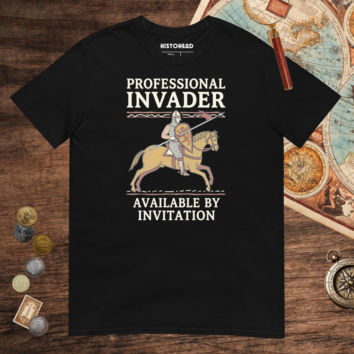 Black Professional Invader Tee - history buff gift by HistoHead