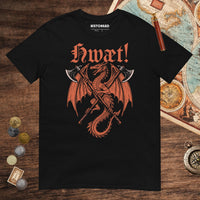 Black Hwæt Dragon Axe Tee - history buff gift by HistoHead
