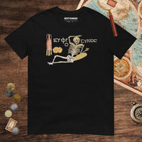 Black Skeleton Mosaic Tee - history buff gift by HistoHead
