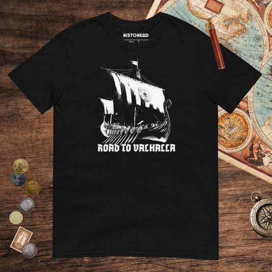 Black Road to Valhalla Tee - history buff gift by HistoHead