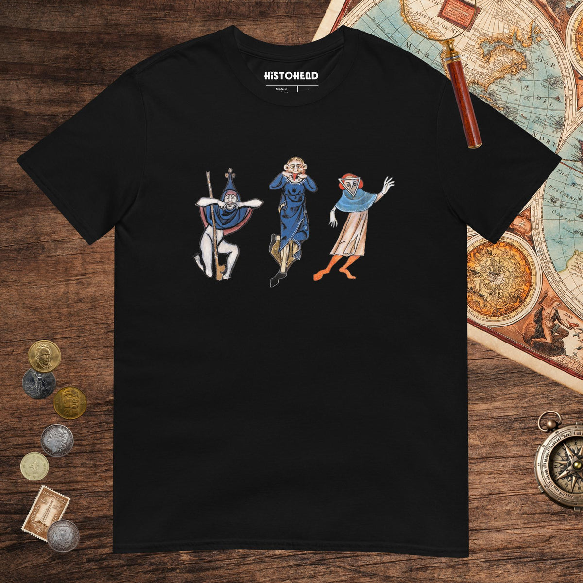 Black Medieval Fun Time Tee - history buff gift by HistoHead