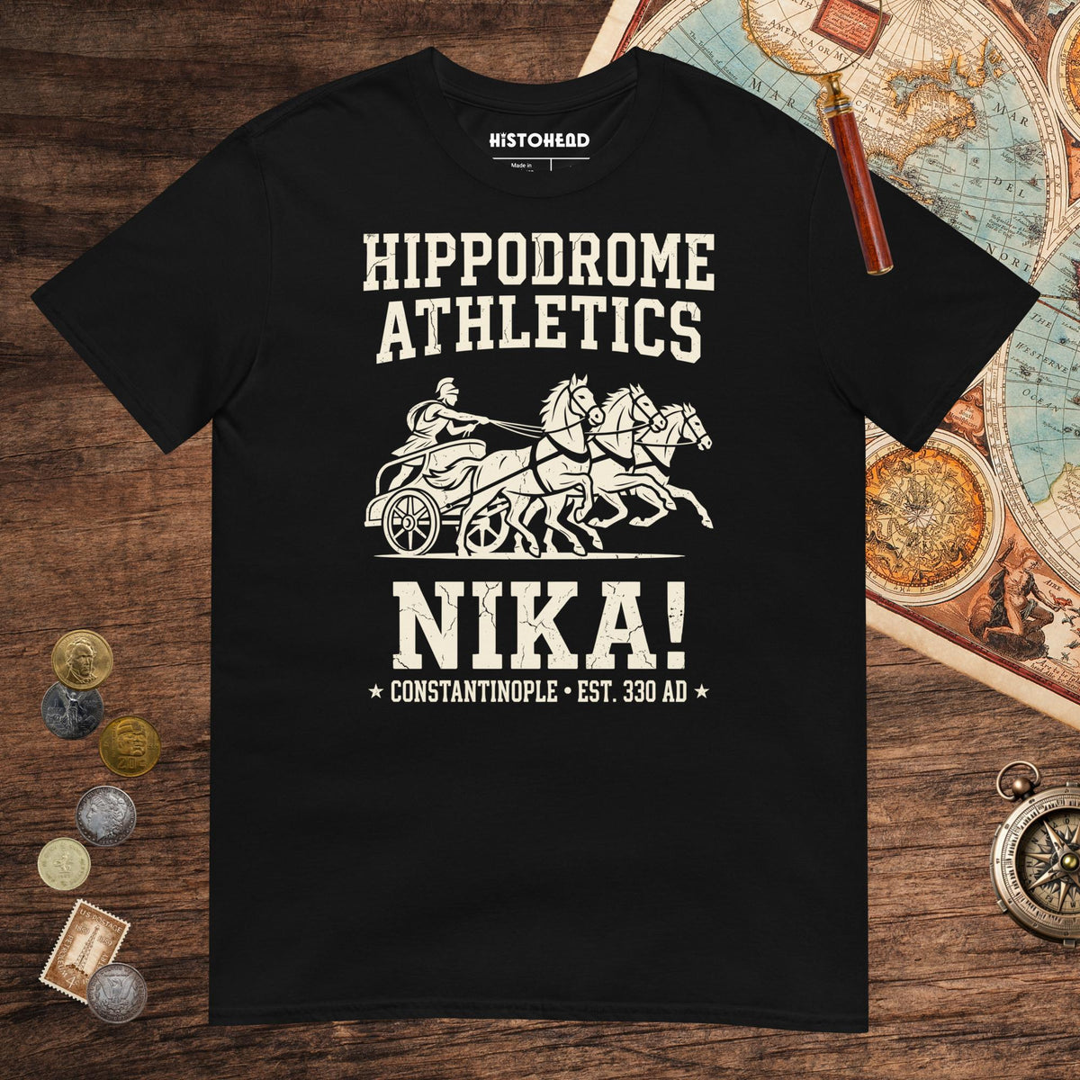 Black Hippodrome Athletics Tee - history buff gift by HistoHead