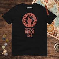 Black 1692 Salem Witch Trials Evidence Tee - history buff gift by HistoHead