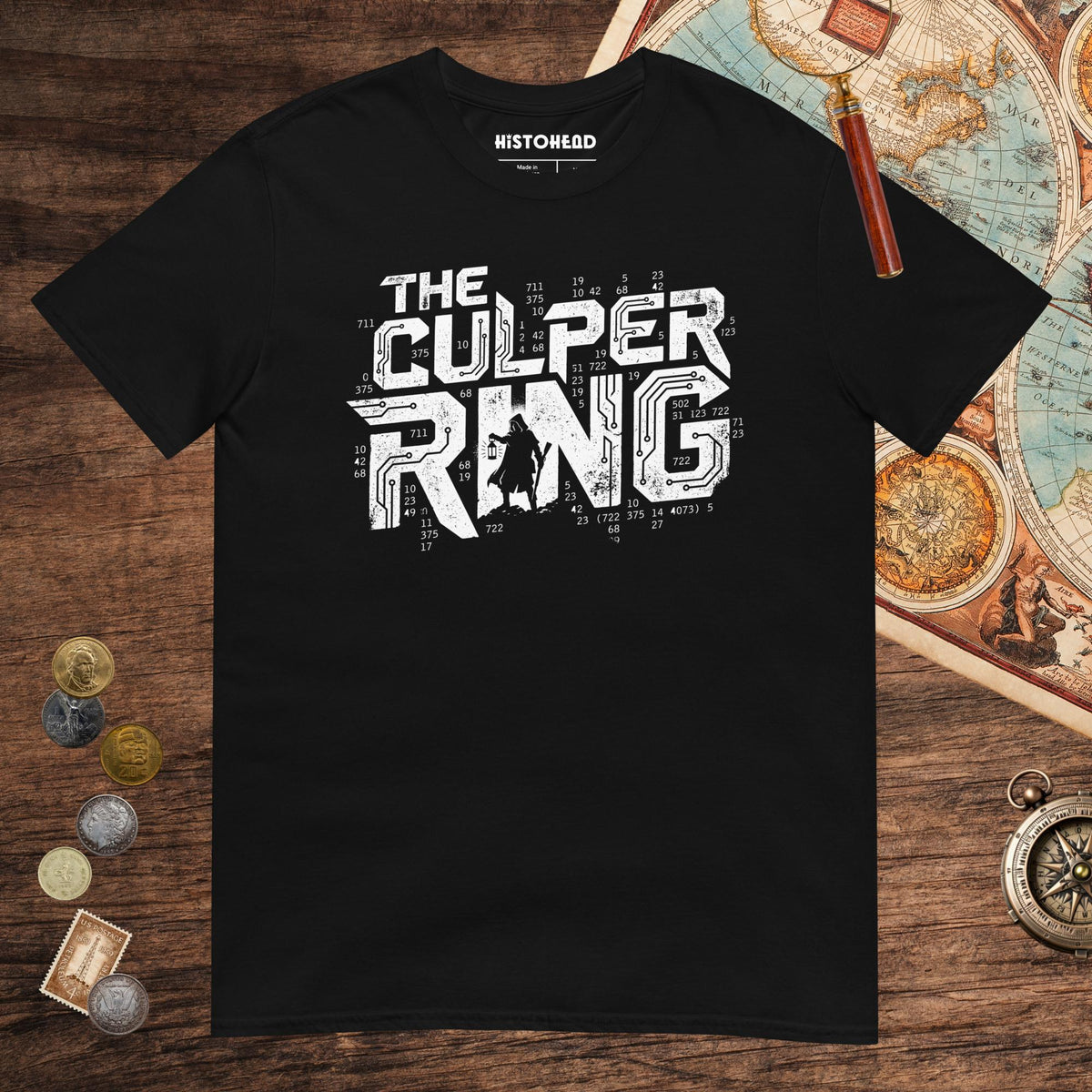 Black The Culper Ring Tee - history buff gift by HistoHead