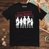Black The Usual Patriots Tee - history buff gift by HistoHead