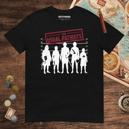 Black The Usual Patriots Tee - history buff gift by HistoHead