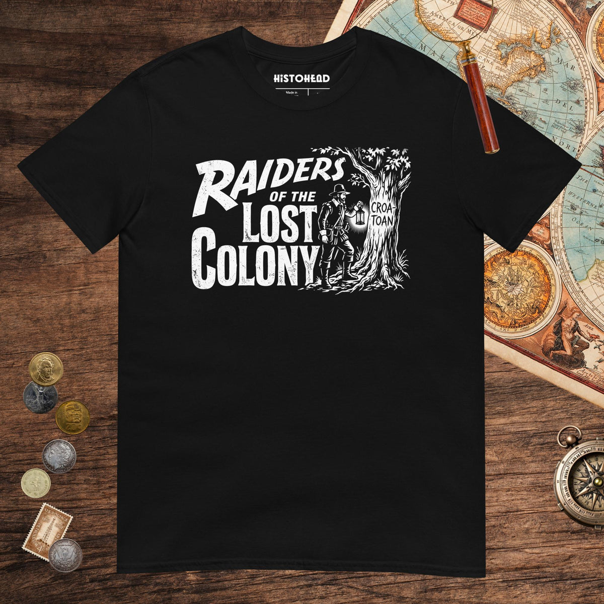 Black Raiders of the Lost Colony Tee - history buff gift by HistoHead