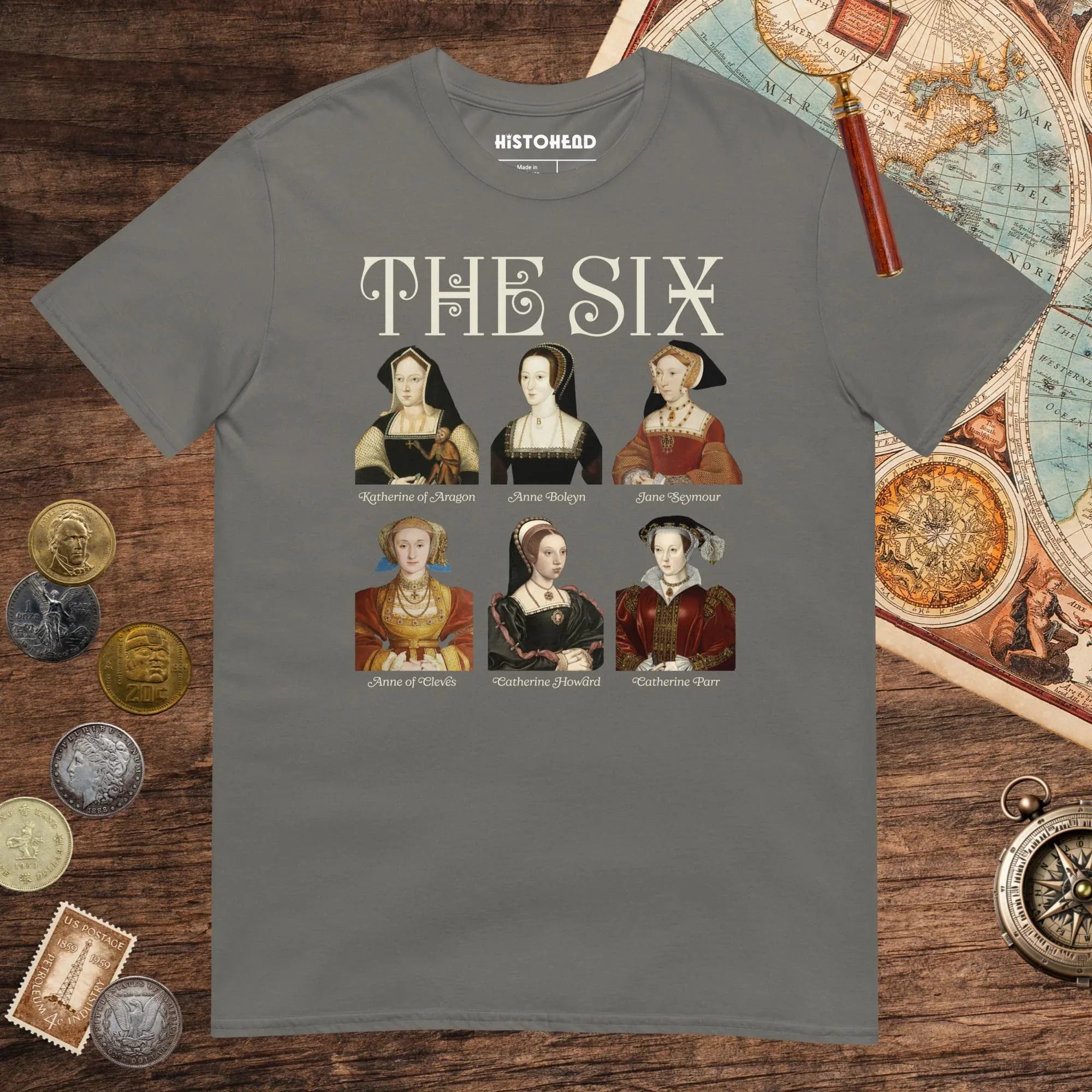 Charcoal The Six Tee - history buff gift by HistoHead