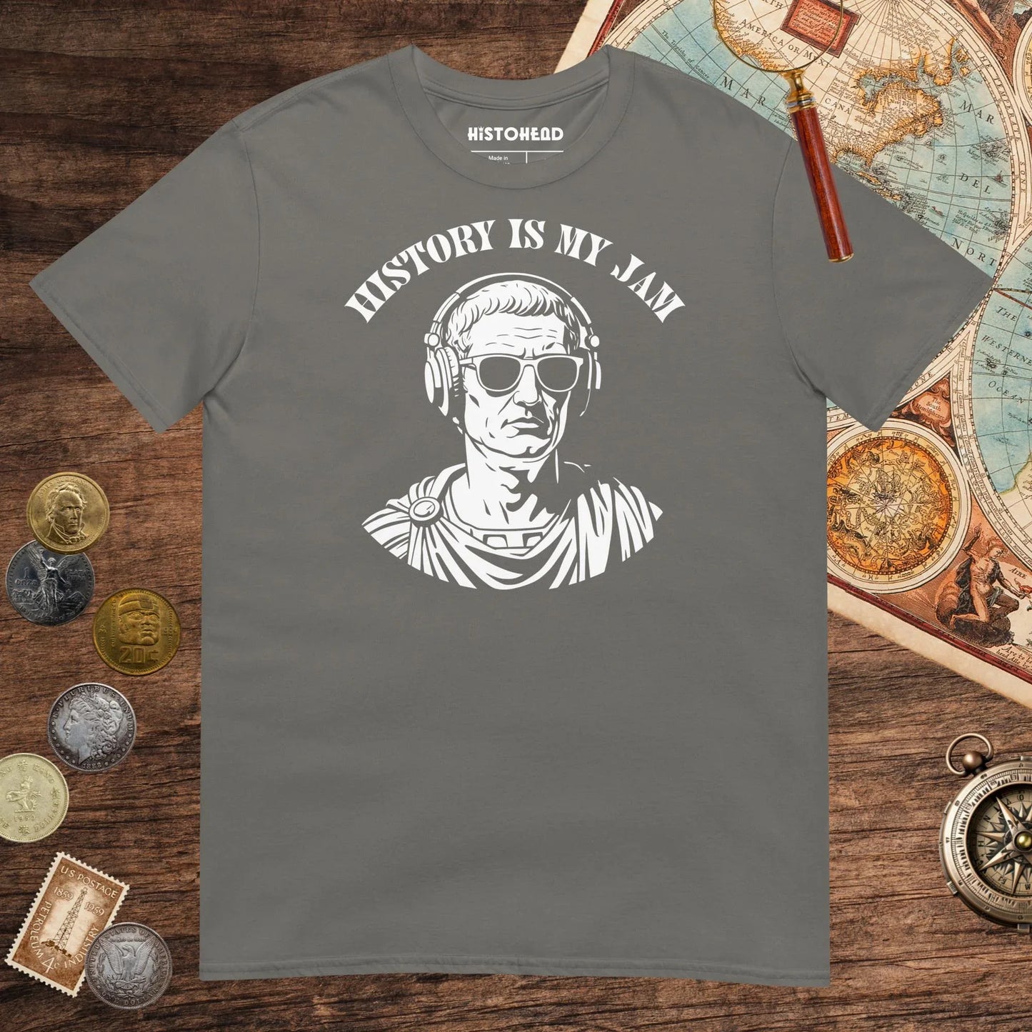 Charcoal History Is My Jam Tee - history buff gift by HistoHead