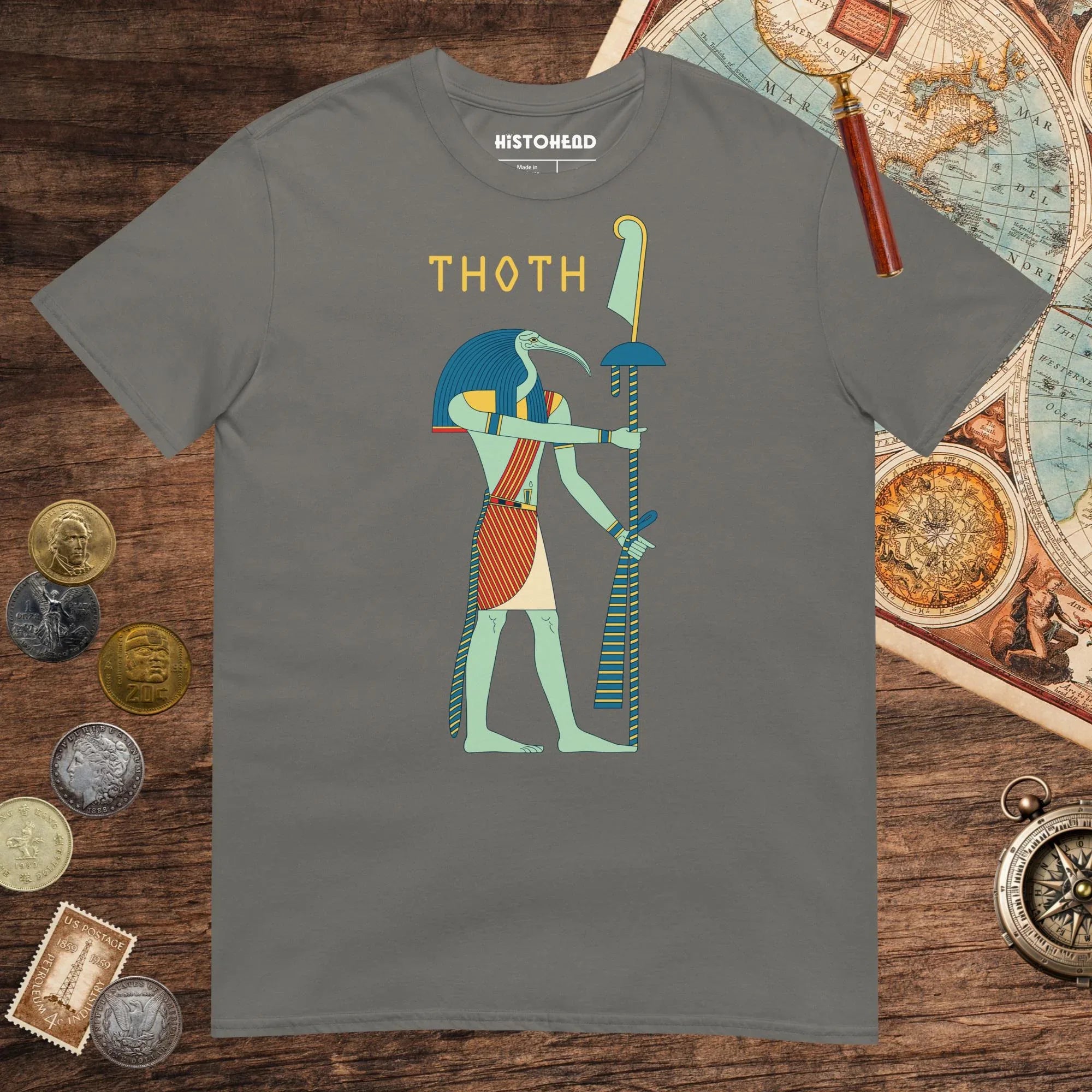 Charcoal Egyptian God Thoth Tee - history buff gift by HistoHead