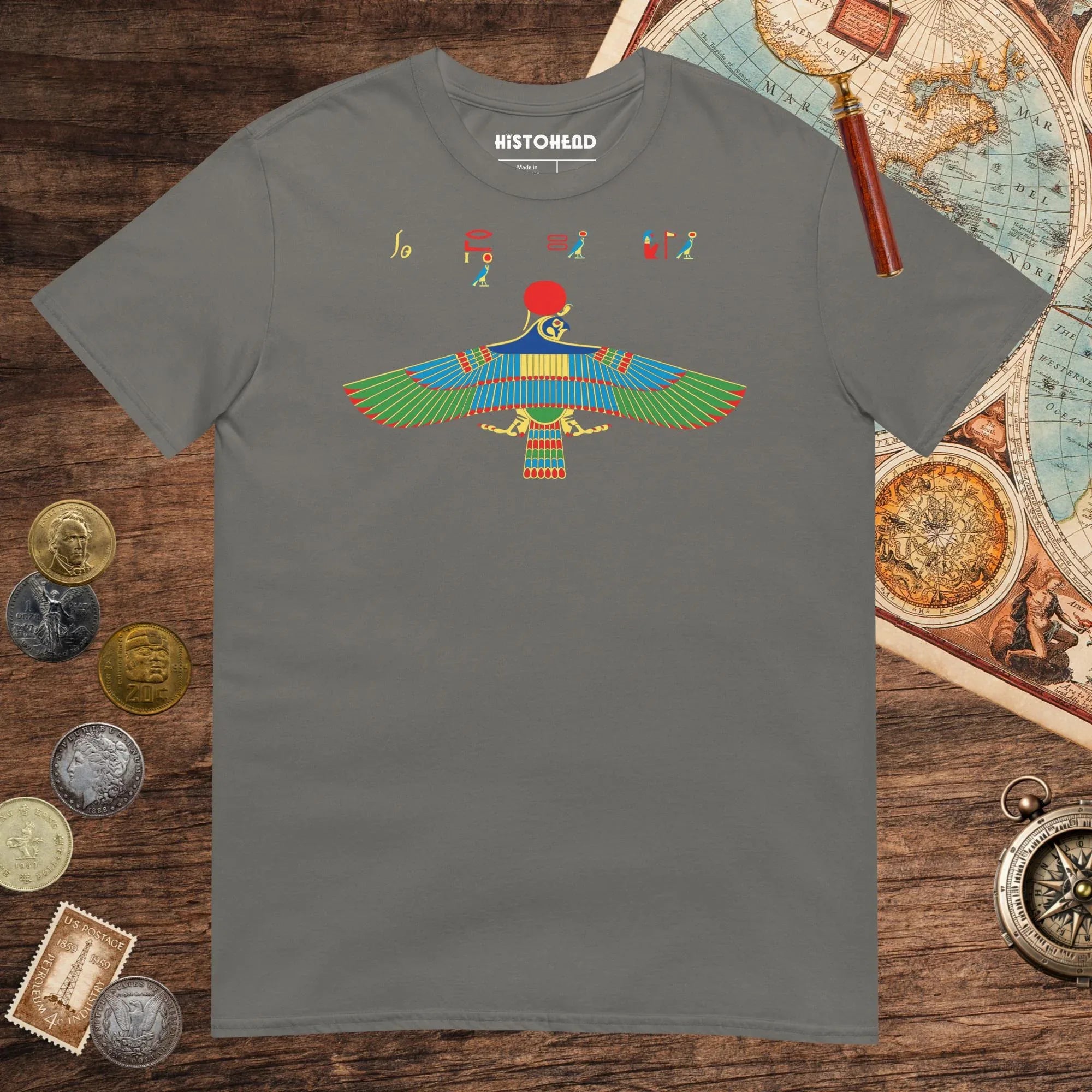 Charcoal Hawk Emblem of Ra Tee - history buff gift by HistoHead